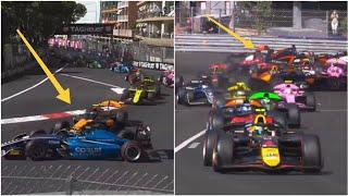  F2 CRASH in Monaco as McLaren star triggers 11-car pile-up on first corner to force early red flag
