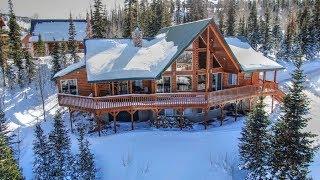 Aerial View Brian Head Cabin Winter in Utah