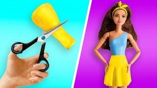  DOLL HACKS: DIY Doll Dresses With Balloons || Easy No Sew Clothes