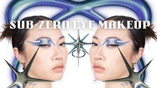 CREATIVE BLUE GRAPHIC EYESHADOW MAKEUP TUTORIAL