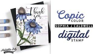 Copic Color Digital Stamps | Sophia J Caldwell