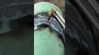 Cutting hole on pipeline branch test #rigwelder #welder