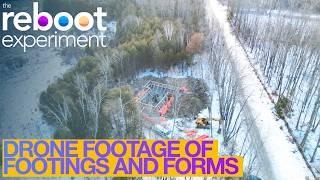 Custom house build: Drone footage of footings and forms are installed in Smiths Falls Ontario