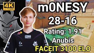 【4K】m0NESY (28-16) VOICE COMMS (Anubis) | FACEIT Ranked | Aug 22, 2024 #cs2 #pov