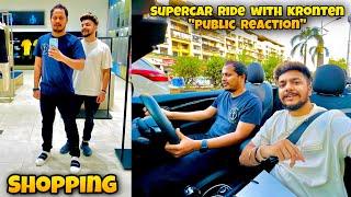 Super Car Ride With Kronten And Shopping | Public Reaction | GodL Guru