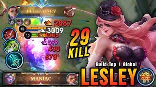 Enemy MANIAC? No Problem! 29 Kills Lesley Monster Late Game!! - Build Top 1 Global Lesley ~ MLBB