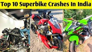 Top 10 Superbike Crashes In India | Kawasaki Ninja H2, Hayabusa, Zx10r, bmw s1000 rr, ducati v4