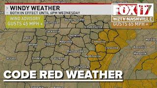 CODE RED WEATHER: Intense winds roll into Middle Tennessee