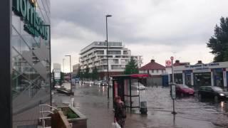 They've now cut the road of one way it's so deep flooding in North west London