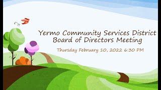 Yermo CSD Board Meeting February 10, 2022