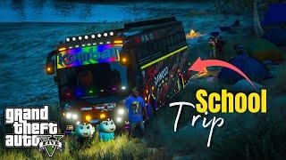 GTA 5:Franklin & Shinchan School Trip in Gta5 Komban Bus.!(Gta5 mods)