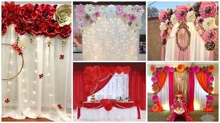 Beautiful wardrobe and paper flower lighting wall drop decorations ideas