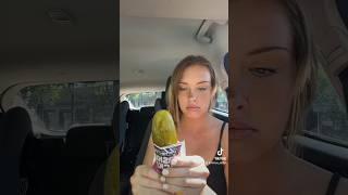 Trying the giant zesty garlic pickle #ytshorts