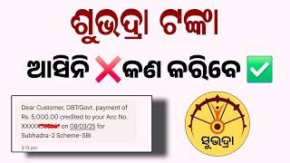 ଶୁଭଦ୍ରା ଟଙ୍କା ଆଜି ନଆସିଲେ କଣ କରିବେ  Subhadra Yojana 2nd Installment why not received yet