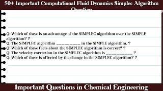 MCQ Questions Computational Fluid Dynamics Simplec Algorithm with Answers