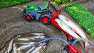 Catch fish using mini diesel engine water pump| fishing exciting | diy fishing @sanocreator