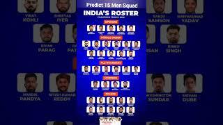 Predict India's 15 Men Squad for Champions trophy 2025 #cricket #iccchampionstrophy2025 #shorts