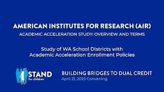 Academic Acceleration Study: Overview & Terms