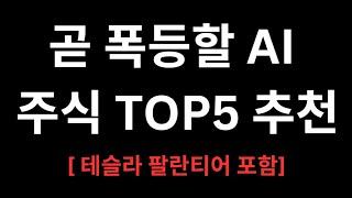 2025년 급등할 AI 주식 TOP5 추천 테슬라, 팔란티어 포함