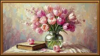 Spring Tulip TV Art in 4K | Elegant Floral Wall Art Screensaver for Frame TV | Calm Décor