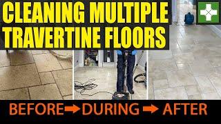 Cleaning and Polishing Travertine Floor Tiles in Bolton