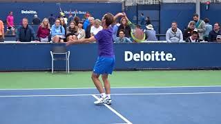 Richard Gasquet and  Sergi Bruguera practice 2017 US open