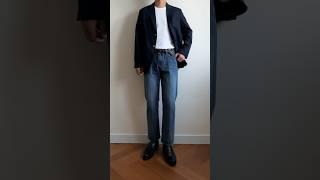 Navy jacket styling