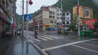 Walking tour of China county town on a rainy day. Changshun, Guizhou・4K HDR