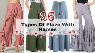 26 Types Of Palazzo With Names | Different Types Of Plazo With Names | Latest Plazo Pant Design 2021