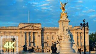 Walk through rainy London  Trafalgar Square, Horse Guard Road and Buckingham Palace