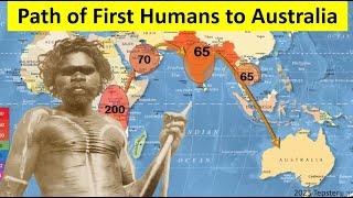 Map of First Humans migration to Australia