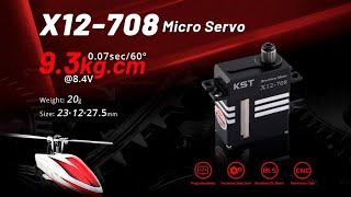 X12-708 Brushless Micro Servo | 9.3kg.cm 0.07sec/60deg for 380/420 size helis as a cyclic servo