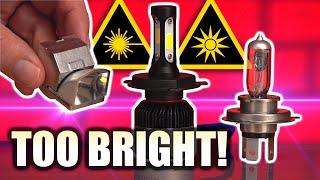 TOO BRIGHT Car Headlamps!?! | Laser LEP vs. LED vs. Halogen | Stronger than Sunlight