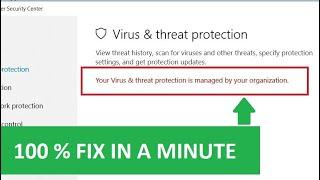 FIXED - Your virus & threat protection is managed by your organization in Windows 10 [ Tutorial ]