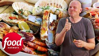 Tom Makes A Huge Seafood Platter With Langoustines, Oysters And Razor Clams | Tom Kerridge Barbecues