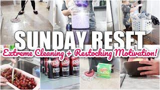 SUNDAY RESET  \\ MOBILE HOME CLEAN WITH ME + RESTOCKING + GROCERY HAUL