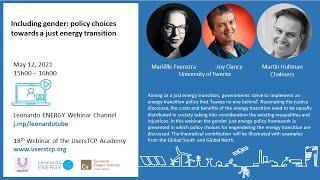 Including gender: policy choices towards a just energy transition