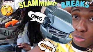 SLAMMING BREAKS PRANK ON SISTER! *GONE TERRIBLY WRONG*