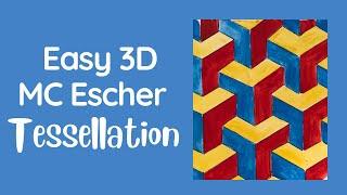 Easy MC Escher Tessellation Drawing in 3D