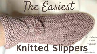 The Easiest Knitted Slippers Video Tutorial