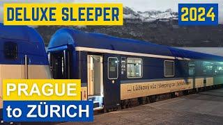 Prague to Zürich Night Train EuroNight in Deluxe Single Sleeper Compartment via Linz & Salzburg