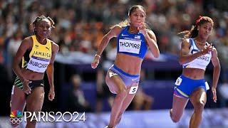 Gabby Thomas in cruise control; Shericka Jackson a DNS in 200m prelim | Paris Olympics | NBC Sports