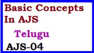 Basic Concepts In AJS and First Program In Telugu-vlr training