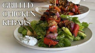 Grilled Chicken Kebabs with Fresh Herb Salad