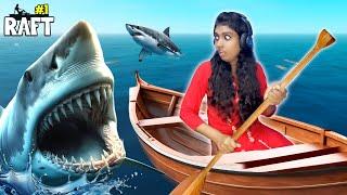 Surviving From DEADLIEST SHARKS in The Middle Of Ocean | Raft Gameplay !!!