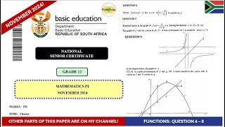 Functions November 2024 Grade 12 Maths Paper 1 Question 4 - 6