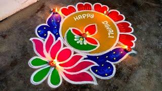 Diwali 2024 beautiful rangoli|Diwali colour kolam designs|deepawali deepam muggulu|Amazingrangoli