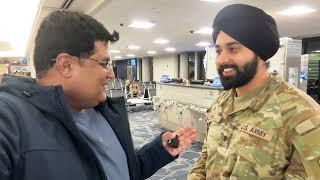 Virginia se wapsi  airport pe desi Foji mil gaya 