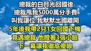 總裁的白月光回國後，總裁甩我5000萬分手費， 叫我讓位 我默默出國離開，5年後我帶2兒1女回國下機，竟遇總裁 他瞪著3張小臉，下一幕讓我徹底傻眼#狸貓說故事 #橘子喜歡的小小說 #你的愛好暖 #故事