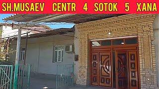 Sh.Musaev Centr 4 sotok 5 xana. Jaqsi jag’dayda 444 mln kelisimli. Qalatin zatlari bar. 88-354-02-2